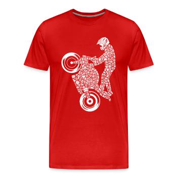 Rennmotorrad Motorrad Fahrer Herren Rennmaschine - Männer Premium Bio T-Shirt - Rot - Vorne - Damien (186cm)