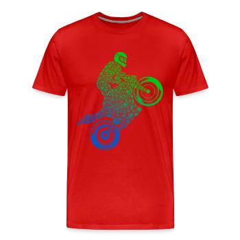 Rennmaschine Motorrad Fahrer Jungen Rennmotorrad - Männer Premium Bio T-Shirt - Rot - Vorne - Damien (186cm)