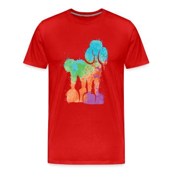 Pudel Liebhaber Hunde Liebhaber Hund Pudel Damen - Männer Premium Bio T-Shirt - Rot - Vorne - Damien (186cm)