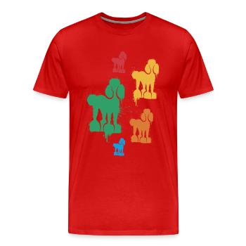 Pudel Mama Hunde Besitzerin Hund Pudel Kinder - Männer Premium Bio T-Shirt - Rot - Vorne - Damien (186cm)