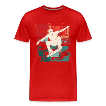 Skateboarder Skateboard Enfants Skater Garçons - T-shirt bio Premium Homme - rouge - Devant - Damien (186cm)