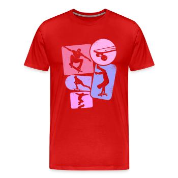 Skateboarder Fille Skater Femmes Skateboard Fille - T-shirt bio Premium Homme - rouge - Devant - Damien (186cm)