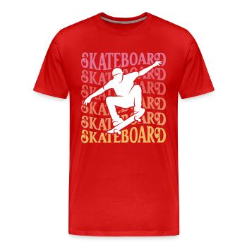 Skateboarder Girl Skater Femme Skateboard Fille - T-shirt bio Premium Homme - rouge - Devant - Damien (186cm)