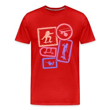 Skater Skateboarder Enfants Skateboard Fille - T-shirt bio Premium Homme - rouge - Devant - Damien (186cm)