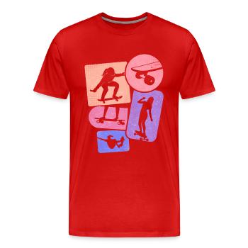 Skater Skateboarder Femme Skateboard Fille - T-shirt bio Premium Homme - rouge - Devant - Damien (186cm)
