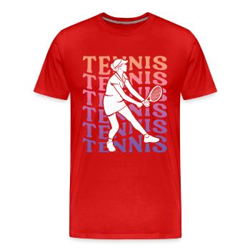 Joueur de Tennis Retro Joueuse de Tennis Fille - T-shirt bio Premium Homme - rouge - Devant - Damien (186cm)