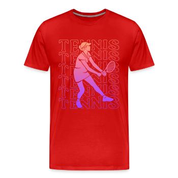 Joueur de tennis Vintage Joueur de tennis Fille - T-shirt bio Premium Homme - rouge - Devant - Damien (186cm)