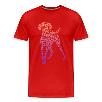 Braque de Weimar chien chien maman dames enfants Vizslas - T-shirt bio Premium Homme - rouge - Devant - Damien (186cm)
