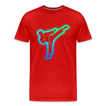 Taekwondo Arts Martiaux Hommes Enfants Garçons Karaté - T-shirt bio Premium Homme - rouge - Devant - Damien (186cm)