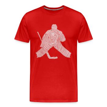 Hockey Goalie Fingerprint Hockey Player - Men's Premium Organic T-Shirt - red - Front - Damien (186cm)