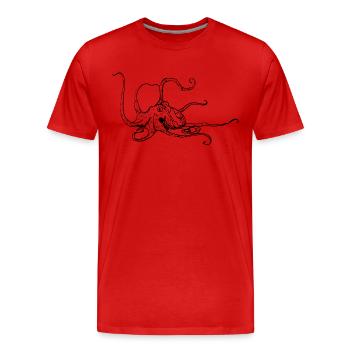 Oktopus - Männer Premium Bio T-Shirt - Rot - Vorne - Damien (186cm)