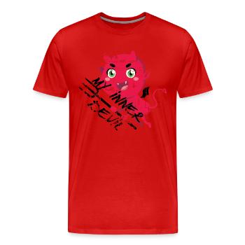 my inner devil mein innerer Teufel - Männer Premium Bio T-Shirt - Rot - Vorne - Damien (186cm)
