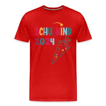 Start of school enrollment school child 2024 - Men's Premium Organic T-Shirt - red - Front - Damien (186cm)