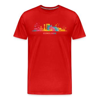 Edinburgher Skyline Stadtbild Edinburgh - Männer Premium Bio T-Shirt - Rot - Vorne - Damien (186cm)