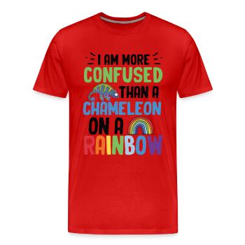 Ich Bin Verwirrter Als Ein Chamäleon - Männer Premium Bio T-Shirt - Rot - Vorne - Damien (186cm)