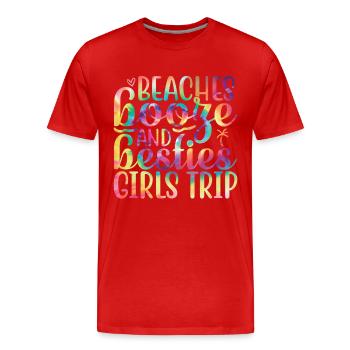 Plages, liqueur et voyage des meilleures amies entre filles - T-shirt bio Premium Homme - rouge - Devant - Damien (186cm)