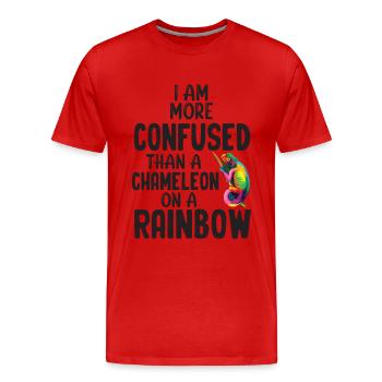 Ich Bin Verwirrter Als Ein Chamäleon - Männer Premium Bio T-Shirt - Rot - Vorne - Damien (186cm)