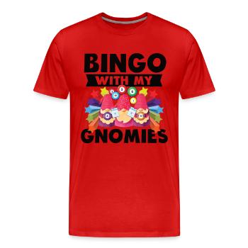 Bingo Mit Meinen Gnomies Lustiges Bingo - Männer Premium Bio T-Shirt - Rot - Vorne - Damien (186cm)