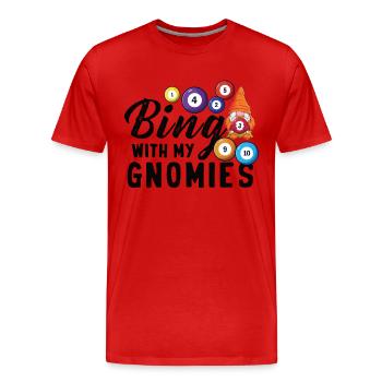 Bingo Mit Meinen Gnomies Lustiges Bingo - Männer Premium Bio T-Shirt - Rot - Vorne - Damien (186cm)