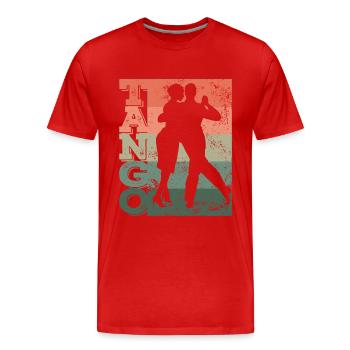Argentine Tango Dancing Milonga Vals - Men's Premium Organic T-Shirt - red - Front - Damien (186cm)