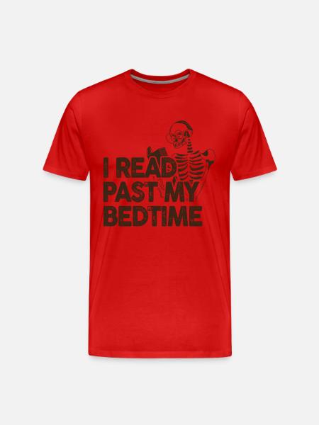I read skeleton after bedtime - Men's Premium Organic T-Shirt - red