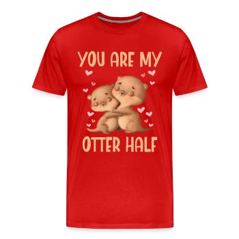 You Are My Otter Half Valentine's Day - Men's Premium Organic T-Shirt - red - Front - Damien (186cm)
