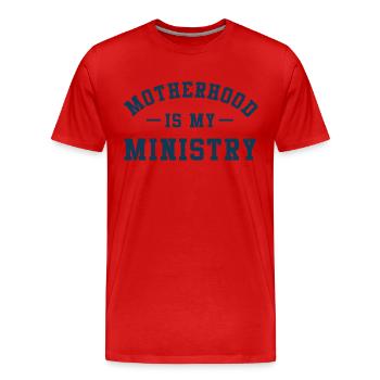 La maternité est mon ministère - T-shirt bio Premium Homme - rouge - Devant - Damien (186cm)