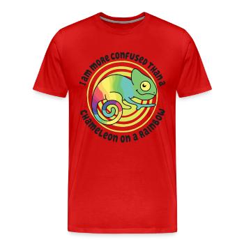 Ich Bin Verwirrter Als Ein Chamäleon - Männer Premium Bio T-Shirt - Rot - Vorne - Damien (186cm)
