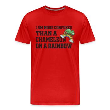 Ich Bin Verwirrter Als Ein Chamäleon - Männer Premium Bio T-Shirt - Rot - Vorne - Damien (186cm)