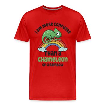 Ich Bin Verwirrter Als Ein Chamäleon - Männer Premium Bio T-Shirt - Rot - Vorne - Damien (186cm)