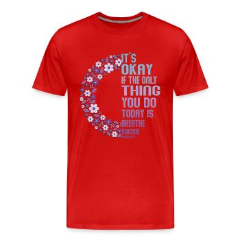 Guerrier pour la santé mentale Violet et turquoise - T-shirt bio Premium Homme - rouge - Devant - Damien (186cm)
