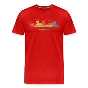 Memphean Skyline Memphis - Men's Premium Organic T-Shirt - red - Front - Damien (186cm)