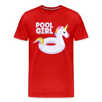 Piscine Girl Licorne Floatie Piscine - T-shirt bio Premium Homme - rouge - Devant - Damien (186cm)