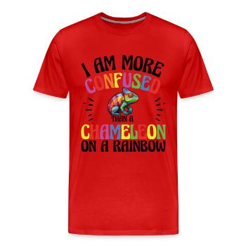 Ich Bin Verwirrter Als Ein Chamäleon - Männer Premium Bio T-Shirt - Rot - Vorne - Damien (186cm)