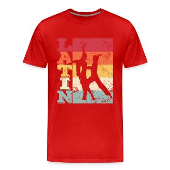 Latin Dance Couple Retro Formation Rumba Dancer - Men's Premium Organic T-Shirt - red - Front - Damien (186cm)