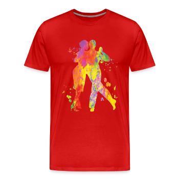 Argentine Tango Dancing Milonga Vals - Men's Premium Organic T-Shirt - red - Front - Damien (186cm)