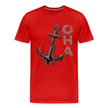 Oha Anker North German panic attack - Men's Premium Organic T-Shirt - red - Front - Damien (186cm)