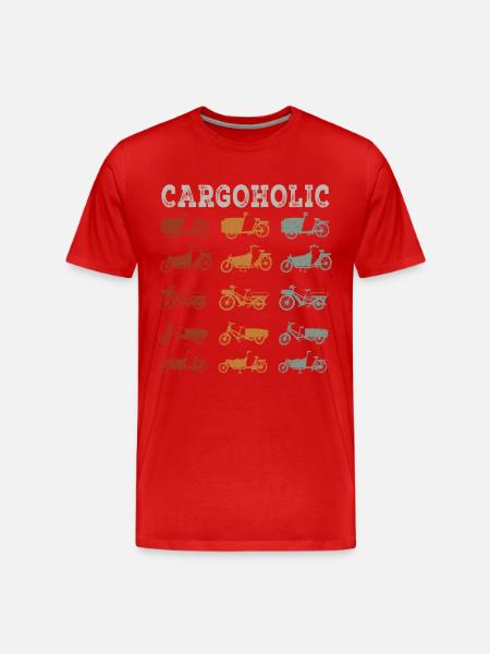 Cargoholic Lastenfahrrad Cargobike - Männer Premium Bio T-Shirt - Rot