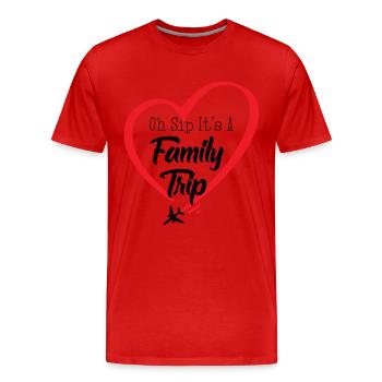 Oh Sip C’est un voyage en famille - T-shirt bio Premium Homme - rouge - Devant - Damien (186cm)
