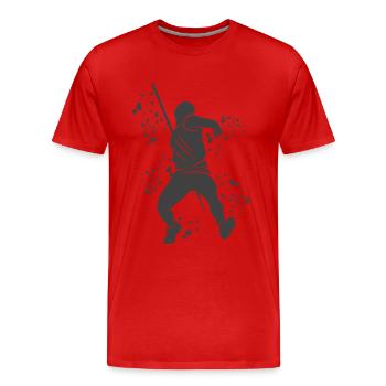 Javelin Throw Colorsplash Javelin Throw - Men's Premium Organic T-Shirt - red - Front - Damien (186cm)