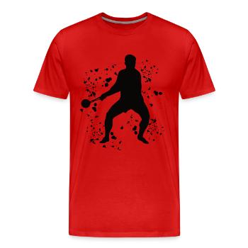 Lanceur de marteau Colorsplash Lancer de marteau - T-shirt bio Premium Homme - rouge - Devant - Damien (186cm)