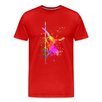 Pole Dance Bar Fitness Femmes Pole Dance - T-shirt bio Premium Homme - rouge - Devant - Damien (186cm)
