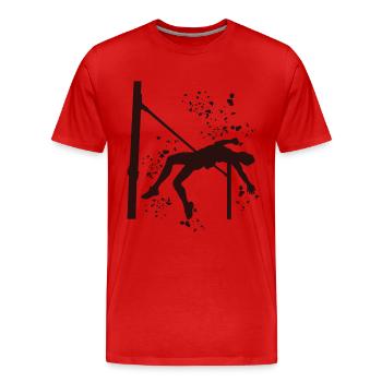 Saut en hauteur Aquarelle Saut en hauteur - T-shirt bio Premium Homme - rouge - Devant - Damien (186cm)