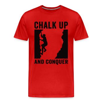 Tracer à la craie et conquérir des rochers - T-shirt bio Premium Homme - rouge - Devant - Damien (186cm)