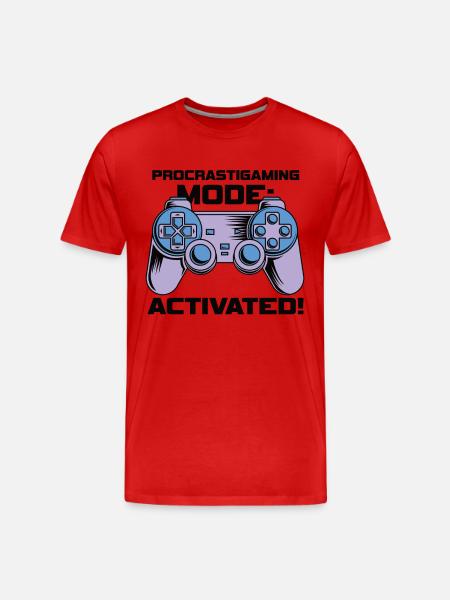 Gamer Procrastimode de jeu activé - T-shirt bio Premium Homme - rouge
