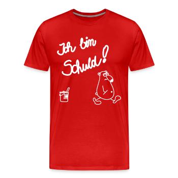 Man(n) hat Schuld - Männer Premium Bio T-Shirt - Rot - Vorne - Damien (186cm)