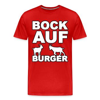 Bock auf Burger - Männer Premium Bio T-Shirt - Rot - Vorne - Damien (186cm)
