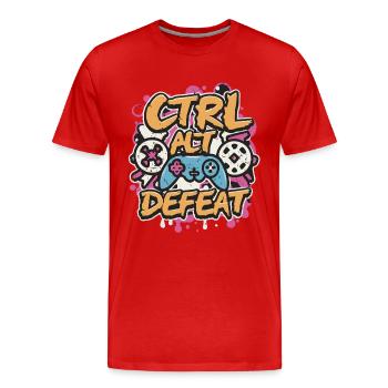 STRG ALT Niederlage - Männer Premium Bio T-Shirt - Rot - Vorne - Damien (186cm)