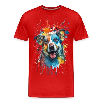 Spash Motiv für alle Hundeliebhaber - Männer Premium Bio T-Shirt - Rot - Vorne - Damien (186cm)