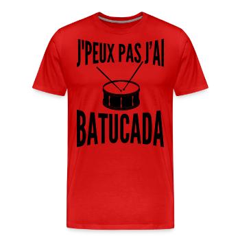 Batucada | Percussion | Samba - T-shirt bio Premium Homme - rouge - Devant - Damien (186cm)